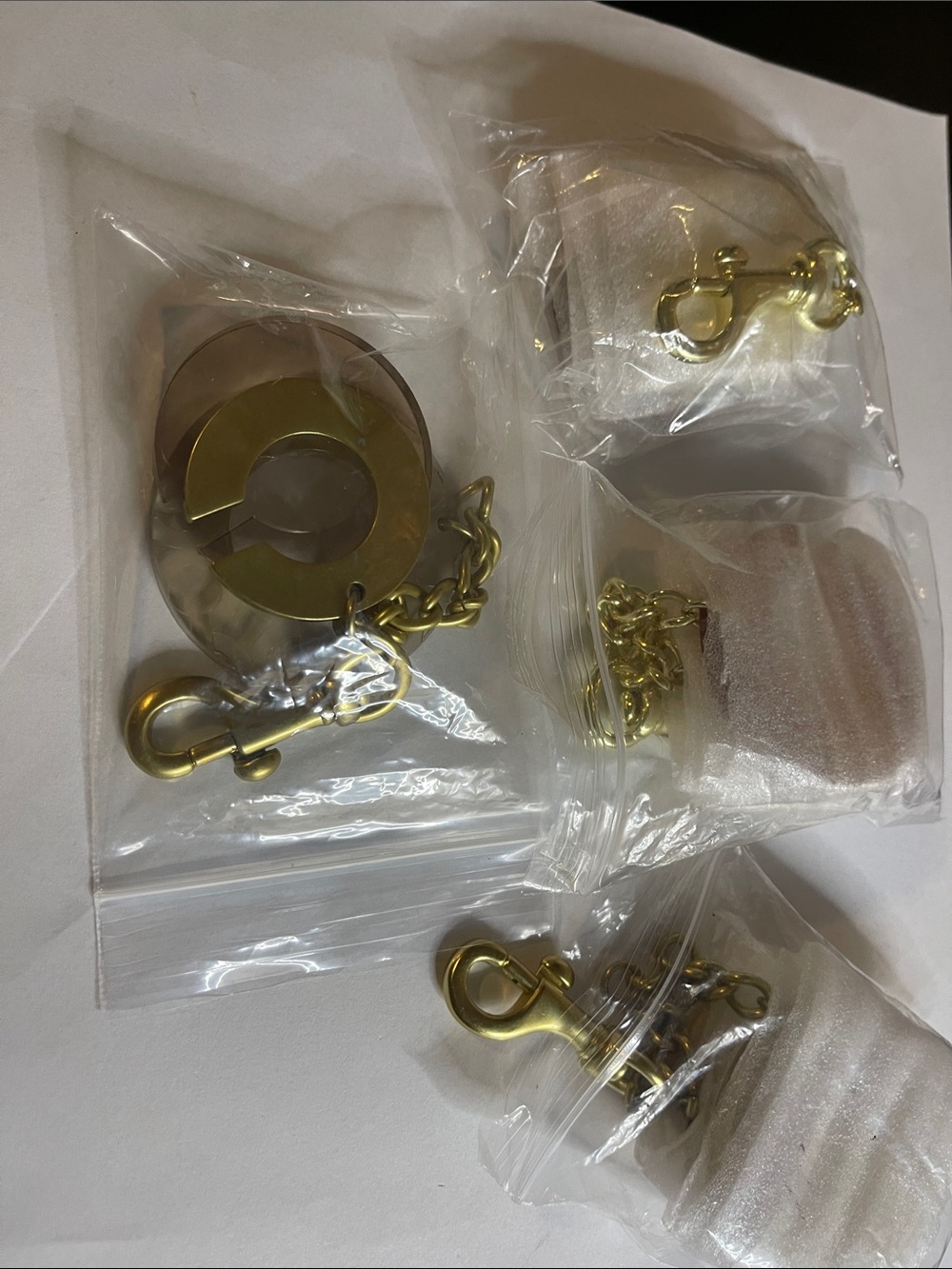 Coach triple C Gold Metal Clip and Chain Party Accessories - 4 Pack